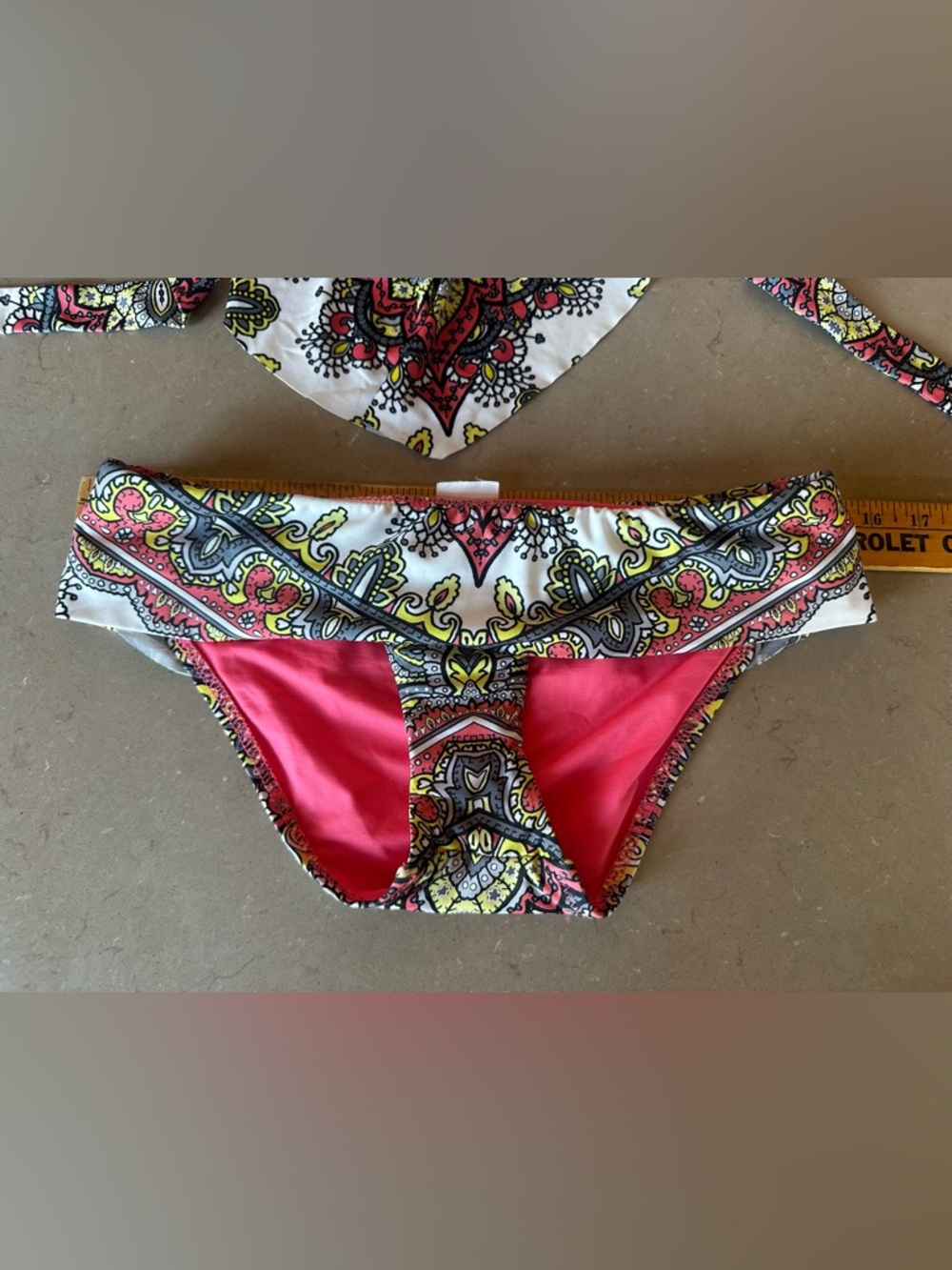 BECCA Rebecca Virtue Bikini Mixed Size Set Paisley Bandeau Print. Boho Swimsuit - Picture 2 of 13